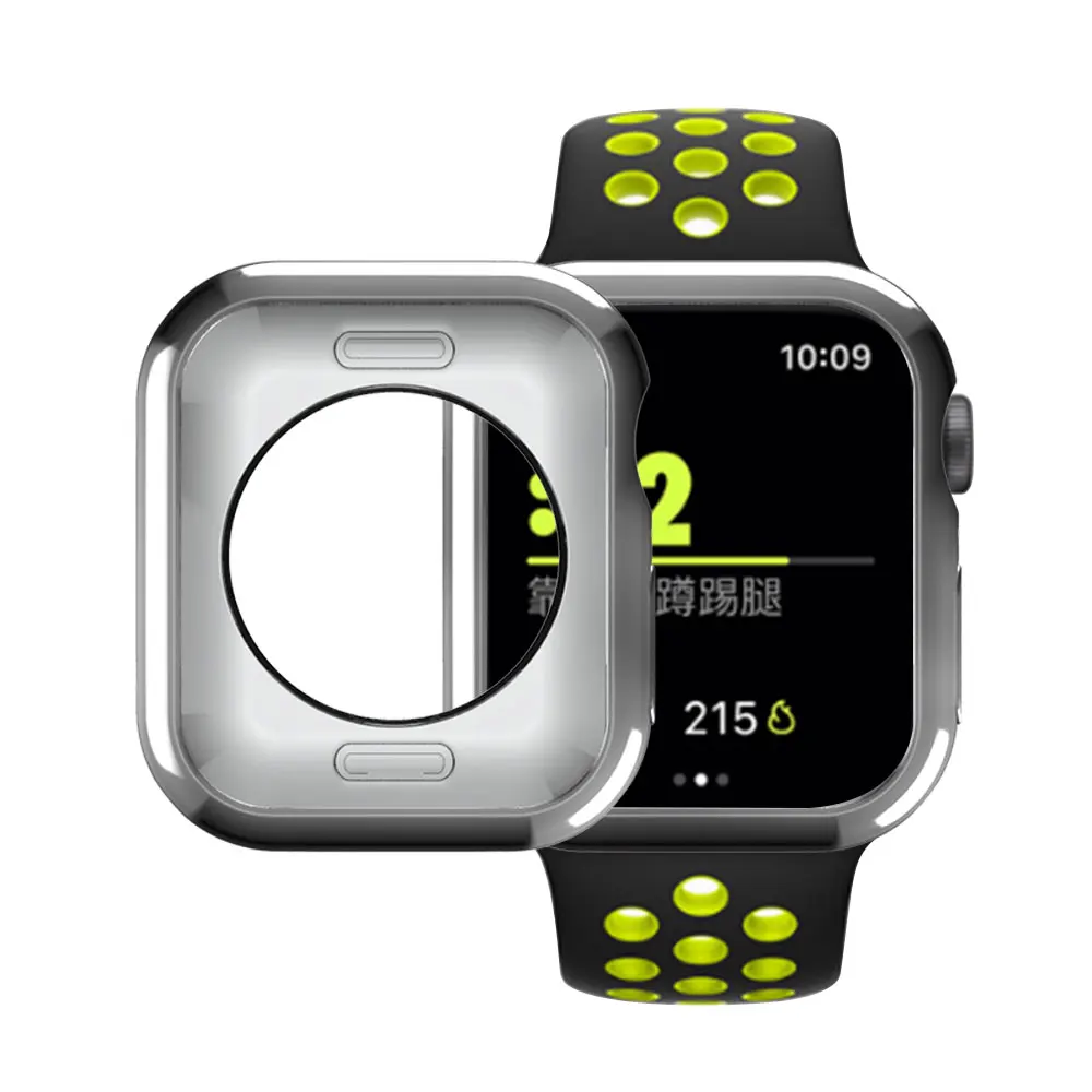 Чехол для Apple watch 4 5 Чехол 44 мм 40 мм iwatch чехол серия 4 покрытый ТПУ защитный чехол гибкий силиконовый защитный чехол