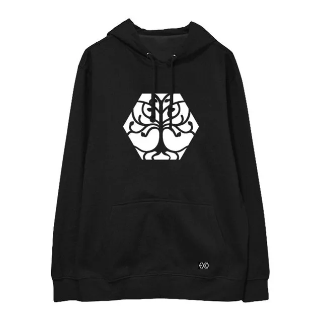 Black for thin Mainlead KPOP куртка с капюшоном EXO The EyXiOn CHANYEOL пуловер, Свитшот DOSEHUN SUHO - Цвет: Black for thin