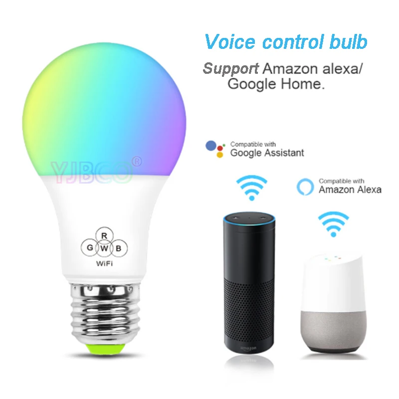

4.5W/6.5W WiFi Smart LED Bulb Music E27 Wifi Voice Control Color temperature/RGBW Timing Light Bulb for Android 4.0/IOS9.0