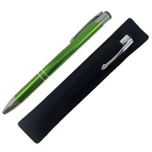 Green with bag-A 20 шт Персонализированная металлическая шариковая ручка с гравировкой, персонализированный свадебный подарок, свадебный подарок, настраиваемый рекламный подарок - Цвет: Green with bag-A