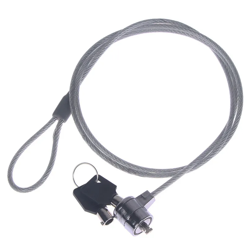 Серебристый Notebook Laptop Computer Lock Security Chain Cable Lock With 2 Keys Anti-thief Locking Tools Travel Accessories - Цвет: Серебристый