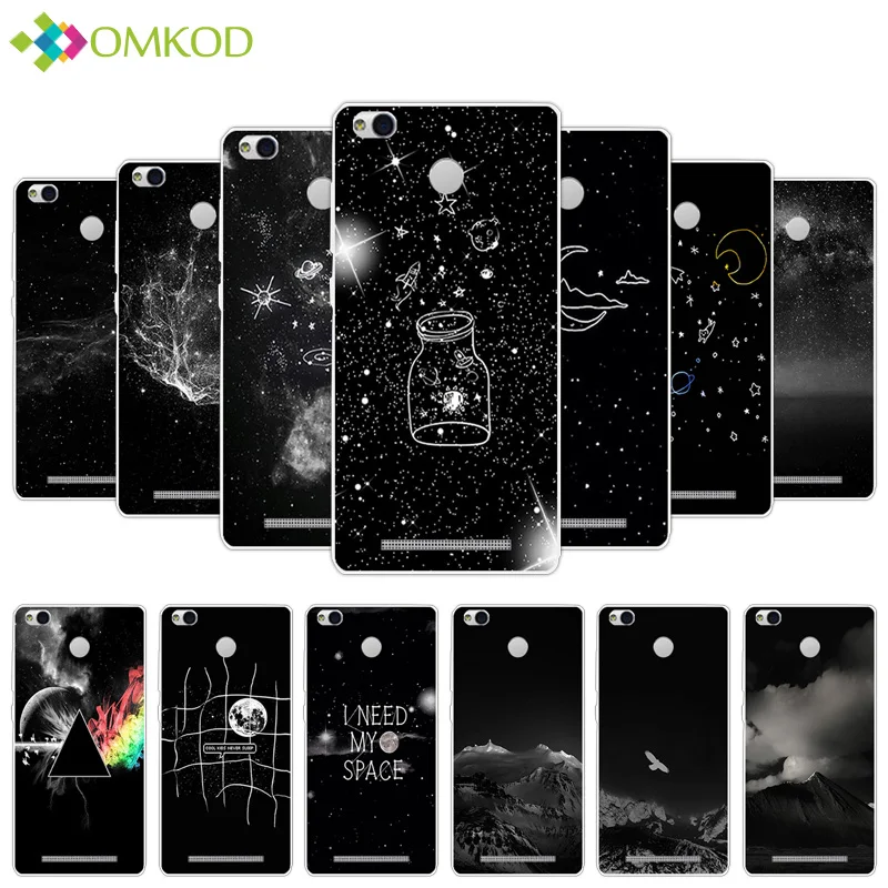 Чехол 5 0 "для Xiaomi Redmi 3 Pro Starry прозрачный мягкий силиконовый черный