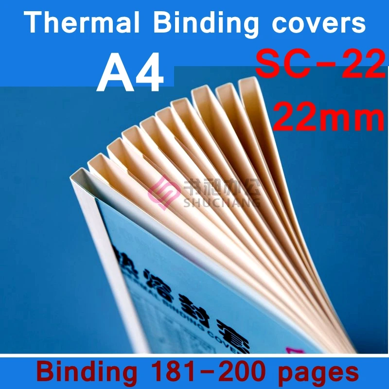 10PCS/LOT SC-22 thermal binding covers A4 Glue binding cover 22mm (180-200 pages) thermal binding machine cover
10PCS/LOT SC-22 thermal binding covers A4 Glue binding cover 22mm (180-200 pages) thermal binding machine cover
