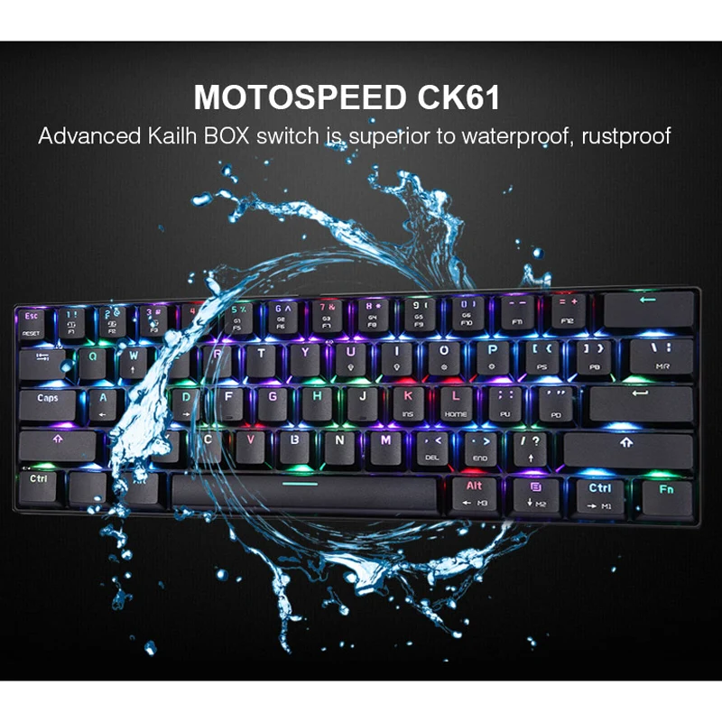 Motospeed CK61 USB игра с подсветкой геймерская механическая клавиатура RGB для