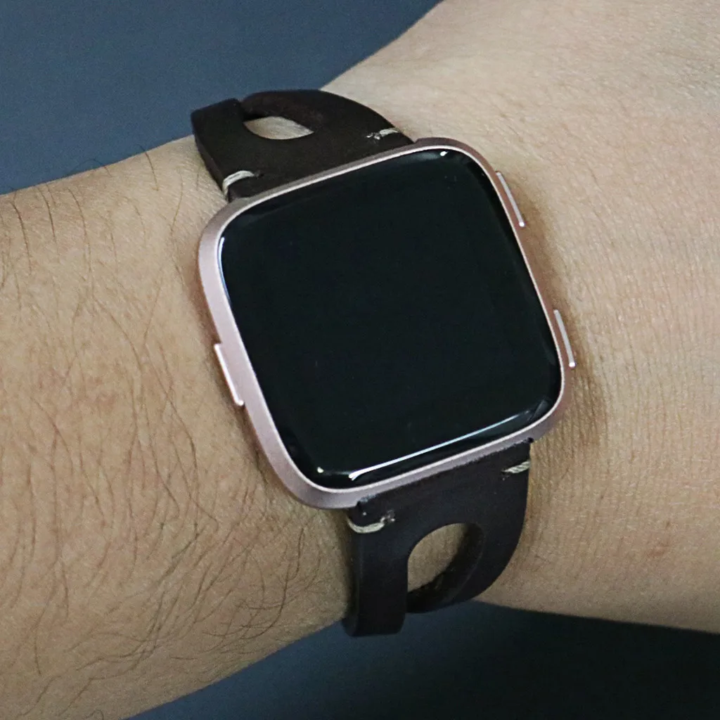 Ouhaobin кожаный ремешок для Fitbit Versa/Versa Lite, сменный Браслет, Кожаный ремешок, браслет на запястье 601