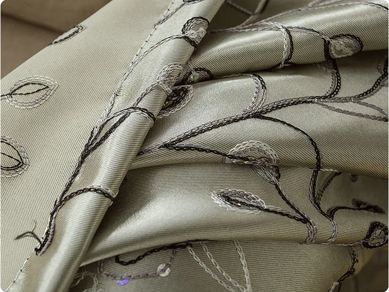 Вышитые Шторы Роскошные/Листья Дизайн для лечения окна готовой/Индивидуальные