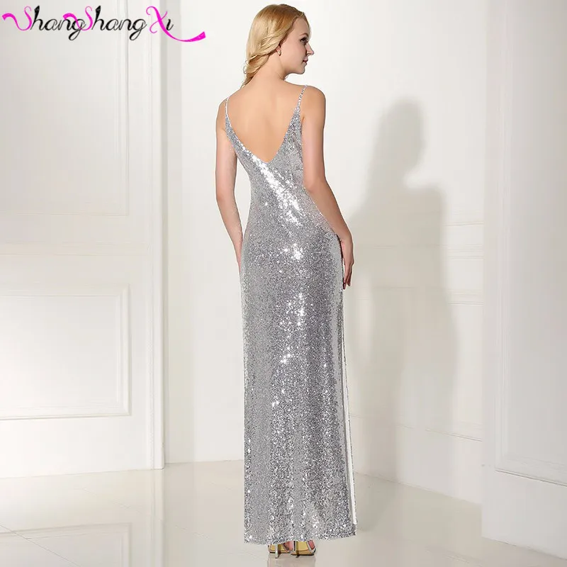 Elegant Silver Sequined Mermaid Dresses Evening Gowns With Jackets Vestido Longo Short Sleeves Prom Formal SSX539 | Свадьбы и