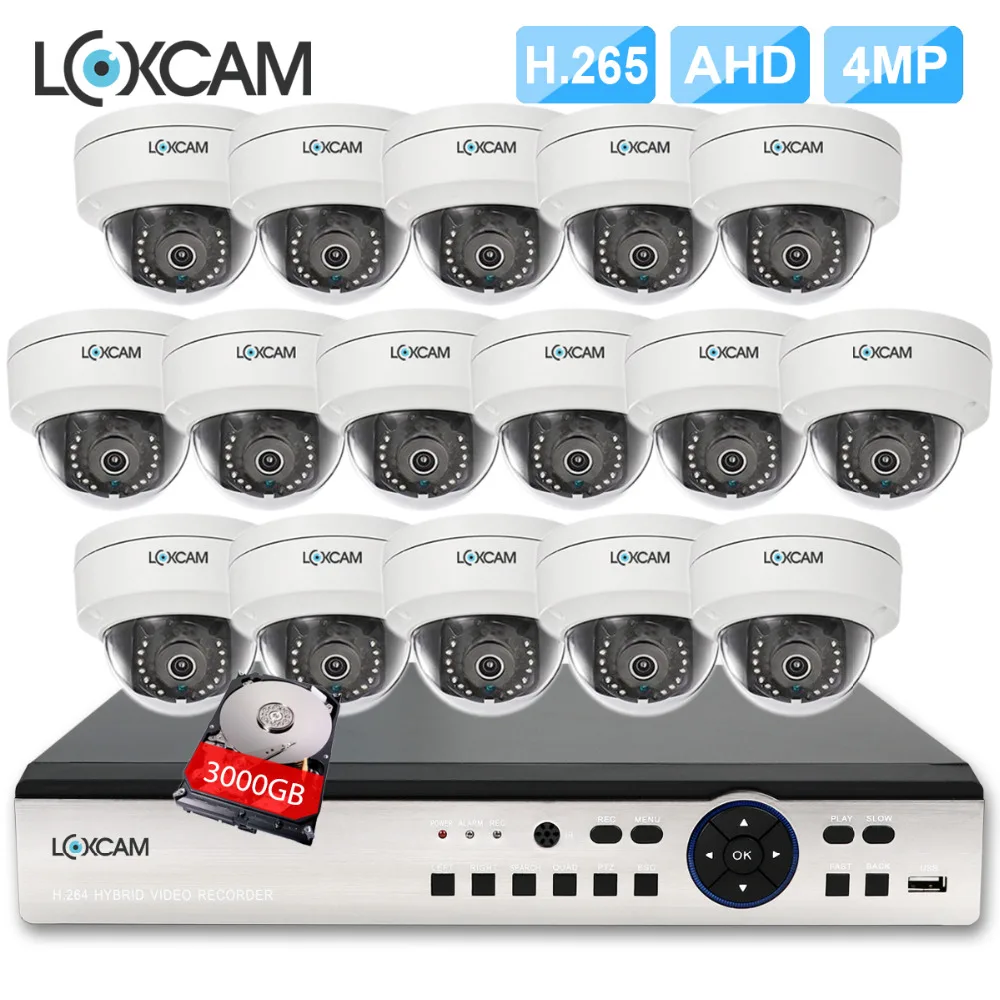 Камера видеонаблюдения LOXCAM H.265 + камера безопасности 4 МП 16 каналов