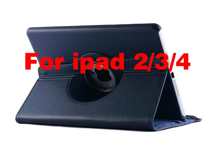 For ipad234dark blue Чехол s для Apple ipad 2 ipad 3 ipad 4 чехол для планшета откидная подставка из искусственной кожи вращающийся на 360 чехол для ipad mini 2 mini 3 Чехол+ пленка - Цвет: For ipad234dark blue