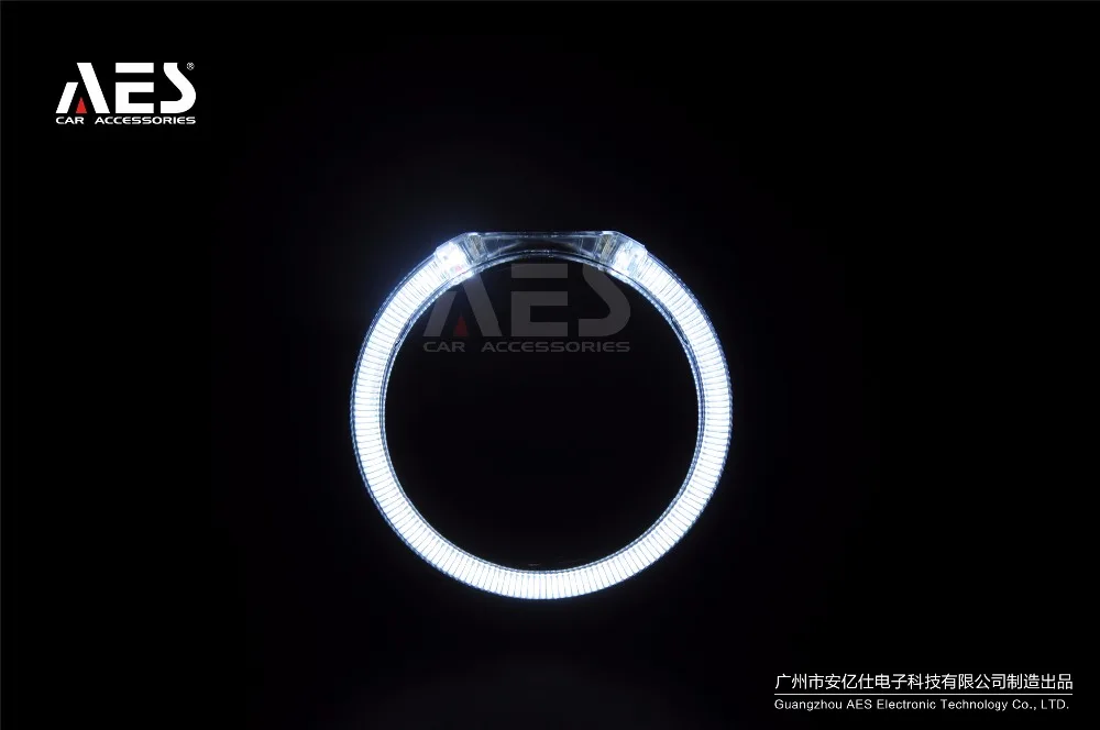 Лучшие продажи светодиодный обтекатель AES 12V 2 шт. Светодиодный Интегрированный Ангельские глазки кожух для 3 дюймов объектив проектора WST Kioto светодиодный Q5 King Kong Q5
