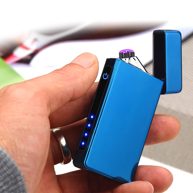 Металлическая ветрозащитная Электронная зажигалка с двойной дугой Usb зарядка