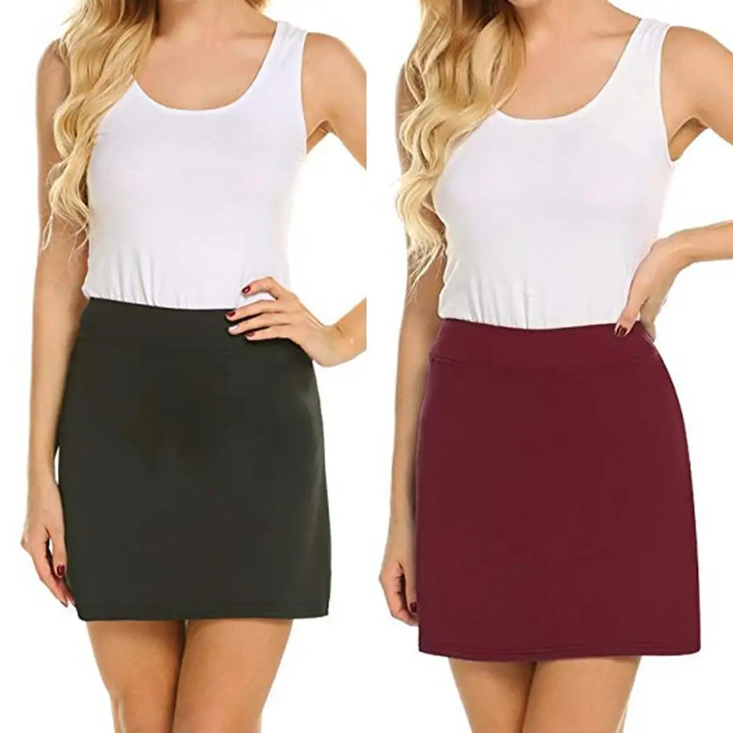 New Fashion Women Casual Mini Running Tennis None Elastic A-Line Hem Golf Workout Skirt Above Knee Solid | Женская одежда
