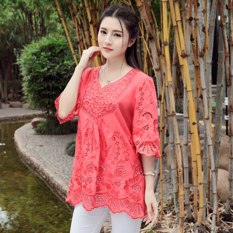 2021 повседневные летние женские блузки винтажные с вышивкой свободные Цветочные
