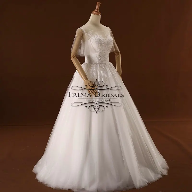 Vestido de novia talla grande свадебное платье трапециевидной формы с короткими рукавами и