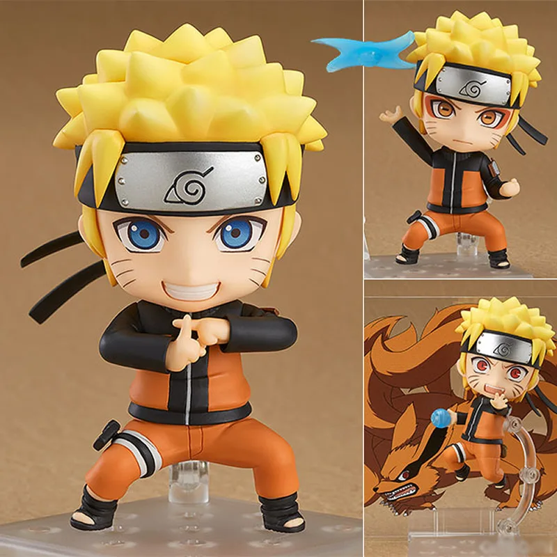 10CM Original Nendoroid NARUTO Shippuden: Naruto Uzumaki ABS& PVC Painted action figure collection toy doll with box