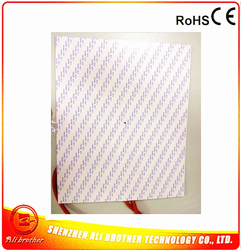 200-250C 1000w 300*400*1.5mm Silicone Heater 110V adhesive 1 face 4mm hole in center 1000mm lead come out from short side | Дом и сад