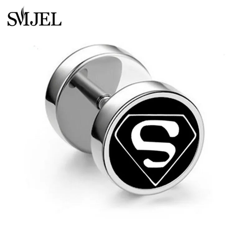 SMJEL Черная Нержавеющая Сталь Поддельные обманщик беруши калибр, Ювелирное Украшение для тела Пирсинг серьги для мужчин унисекс Новинка - Окраска металла: 14