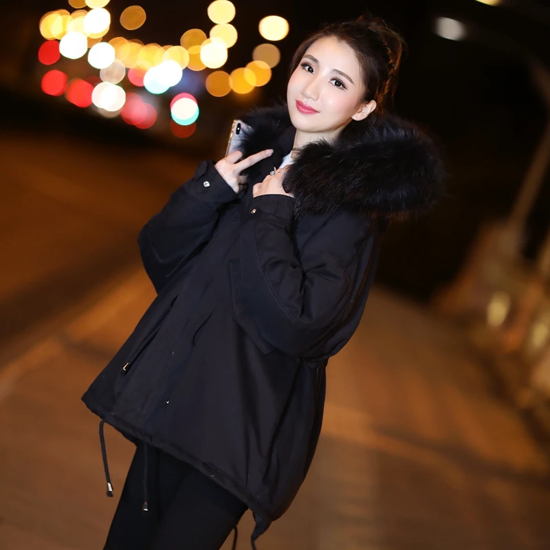 Зимняя Новая высококачественная Женская куртка с капюшоном и меховым воротником