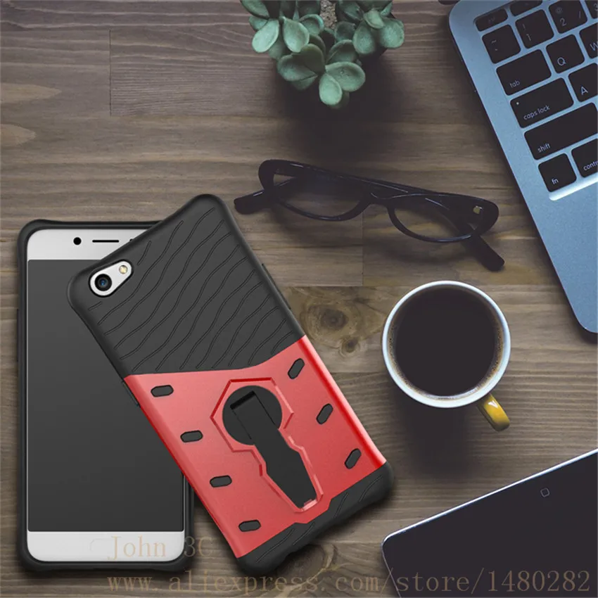 TopArmor hard shell Luxury Phone Case Cover For OPPO R9s shock Proof Shell 360 Rotate bracket Mobile Back | Мобильные телефоны и