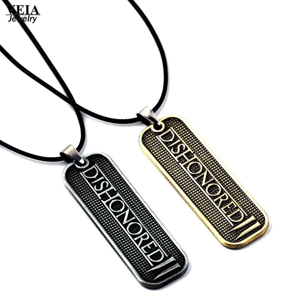 PS4 игра Dishonored 2 ожерелье для мужчин Письмо Орел кожа цепь металлический брелок