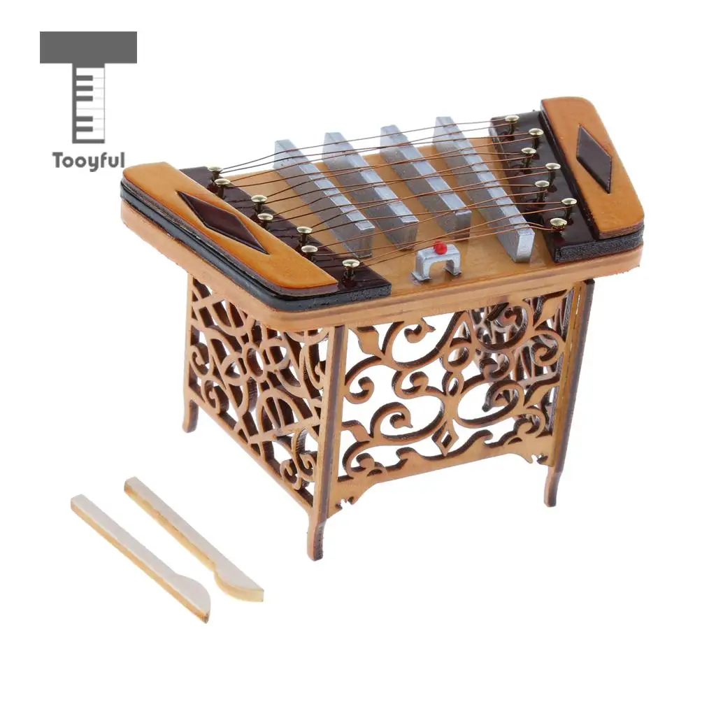 Мини Миниатюрный Yangqin Dulcimer музыкальный инструмент модель для детей Рождественский подарок