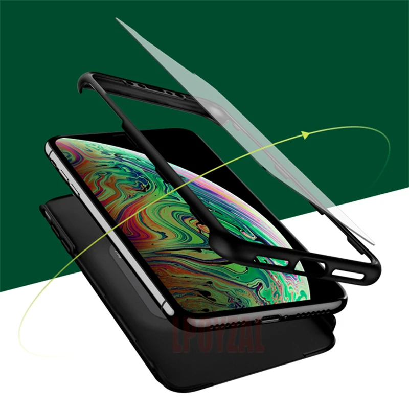 LPOYZAL 360 градусов полное покрытие чехол для телефона iPhone 8 6S 7 Plus Жесткий ПК Защитный