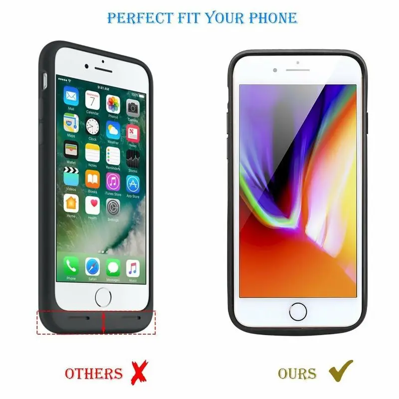 

NENG 5000mah Battery Case for iPhone X XS XR Xs Max Rechargeable Portable External Charger Pack Power Bank Backup Cover Shell