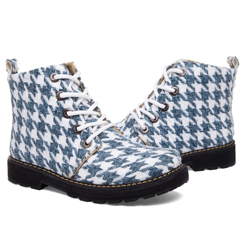 Женские ботинки на шнуровке CYOSO повседневные из хлопка Размеры 35 40|boots ladies|martin