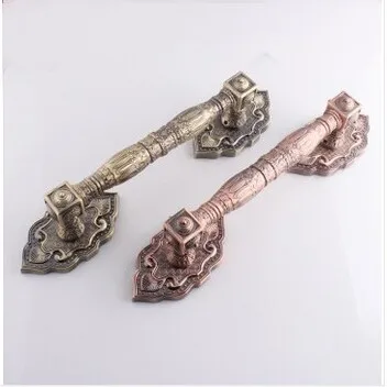 

365mm Wooden Glass Door Pulls antique copper Door Handles Bronze ZInc Alloy Home Ktv Hotel Big Gate Door Handles europen style