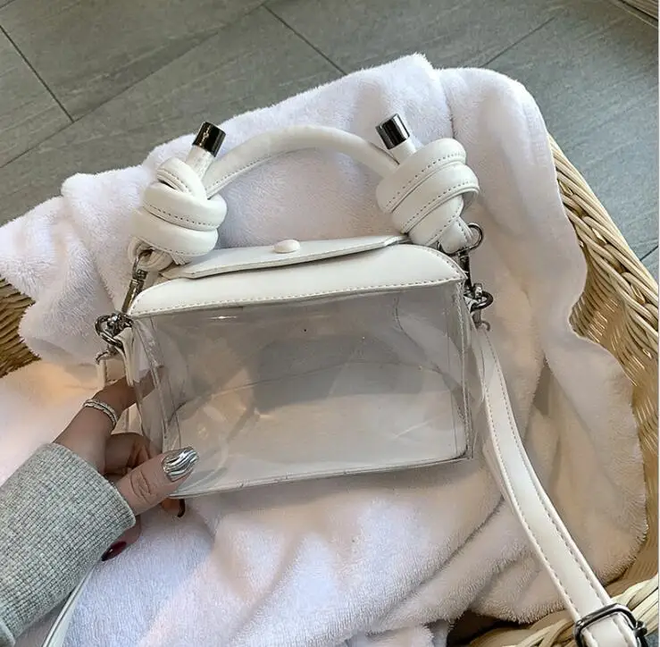 2019 летняя Прозрачная ПВХ Корейская желе сумка мессенджер с клапаном женская