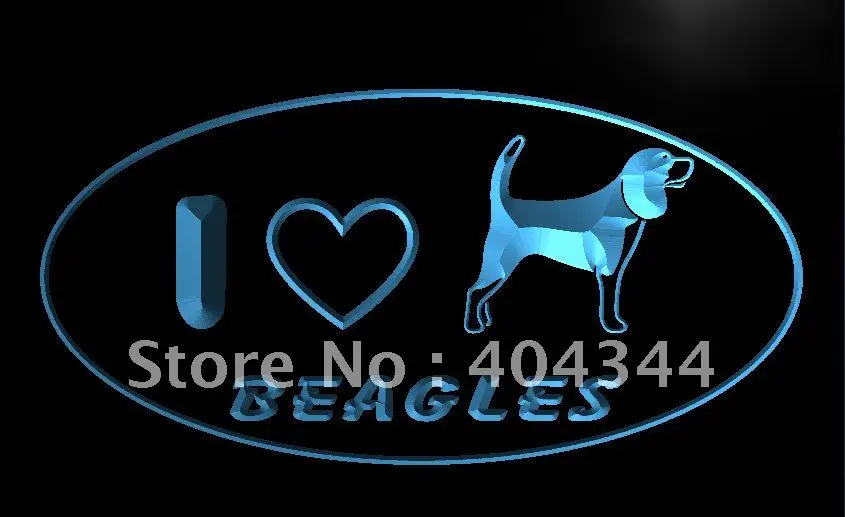 

LK225- I Love Beagle собака, домашнее животное, светодиодная неоновый Световой знак