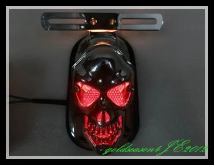 Мотоцикл Череп Встроенный задний фонарь Боковое крепление пластина для HARLEY|plate