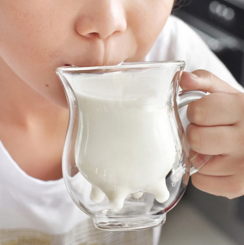 Новинка стаканы для напитков молока коровы 240 мл двойные термостойкие стеклянные