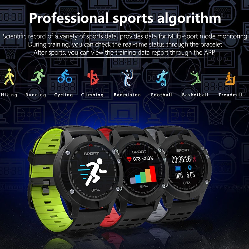 № 1 F5 GPS Смарт-часы высота барометр термометр пульса Bluetooth 4.2 SmartWatch Беспроводные