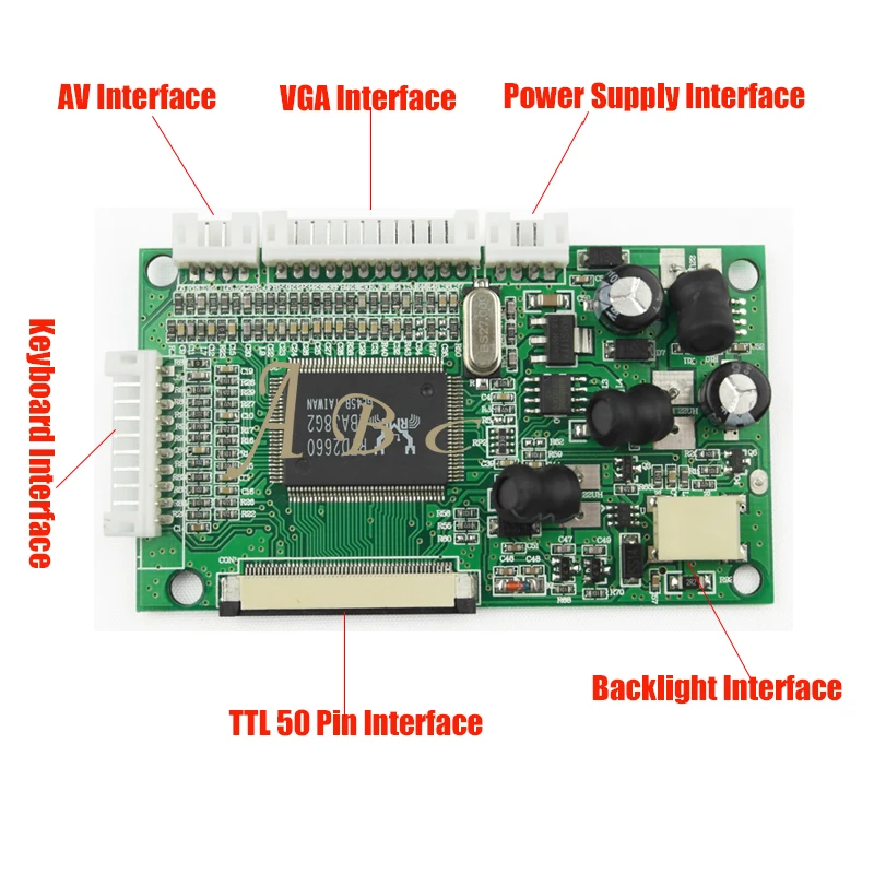 Плата контроллера драйвера VGA AV 50P TTL RGB модуль монитора для Raspberry PI 3 4 10 1 дюйма