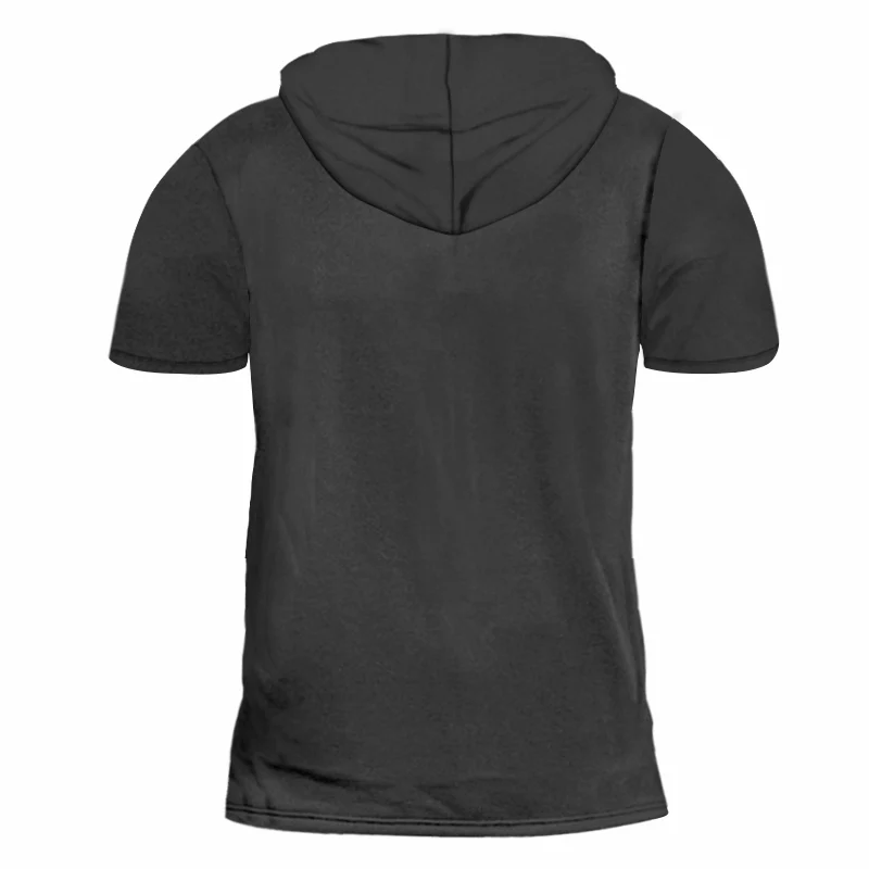 

UJWI Men's Fashion Dog Hooded Tshirt Animal 3D Print Hipster Funny Casual Summer Street Short Sleeve Men Top 5XL