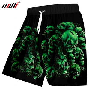 Шорты UJWI мужские с принтом, повседневные зеленые пляжные, до колена, с принтом черепа, бодибилдинг, фитнесс, большие размеры 5XL, на лето