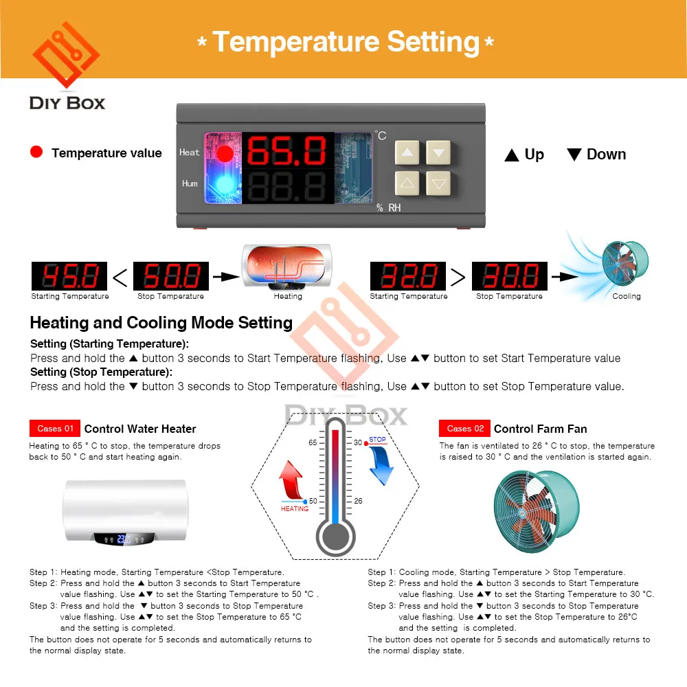 STC-1000 SHT2000 AC 110V 220V Цифровой термостат гигростат регулятор температуры влажности Регулятор терморегулятор гигрометр