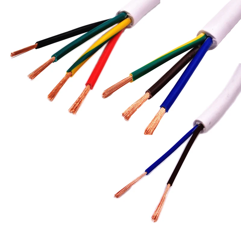 5 м 20 AWG 0.5MM2 RVV 2/3/4/5 цветов Медный провод электрический кабель RVV белый обшитый провод