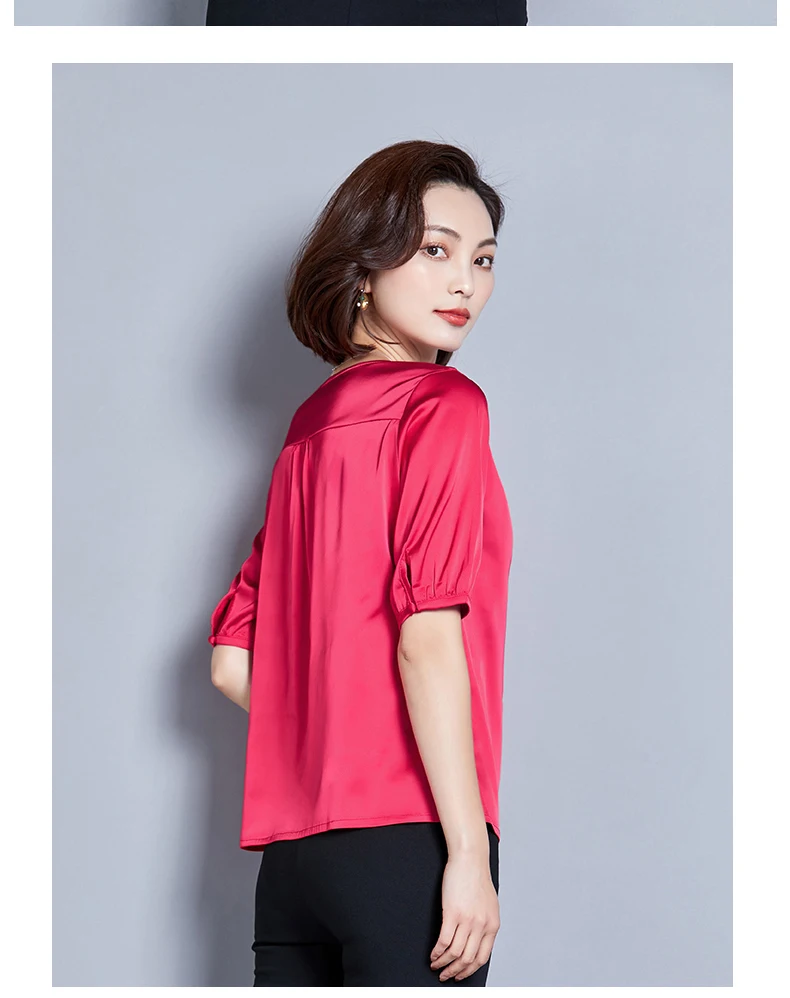 Женские топы и блузки Летняя Повседневная шелковая блузка Harajuku Blusas Feminina топы с круглым вырезом рубашки размера плюс XXL/XXXL женские топы
