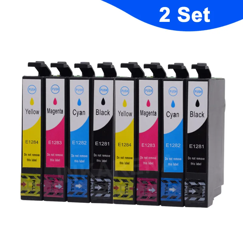 T1281 2 Set Для печатающей головки Epson T1281 совместимый чернильный картридж для принтера EPSON Stylus S22 SX125 SX130 SX230 SX235W SX420W SX425W SX430W SX435W чернила для принтера - Цвет: T1281 2 Set