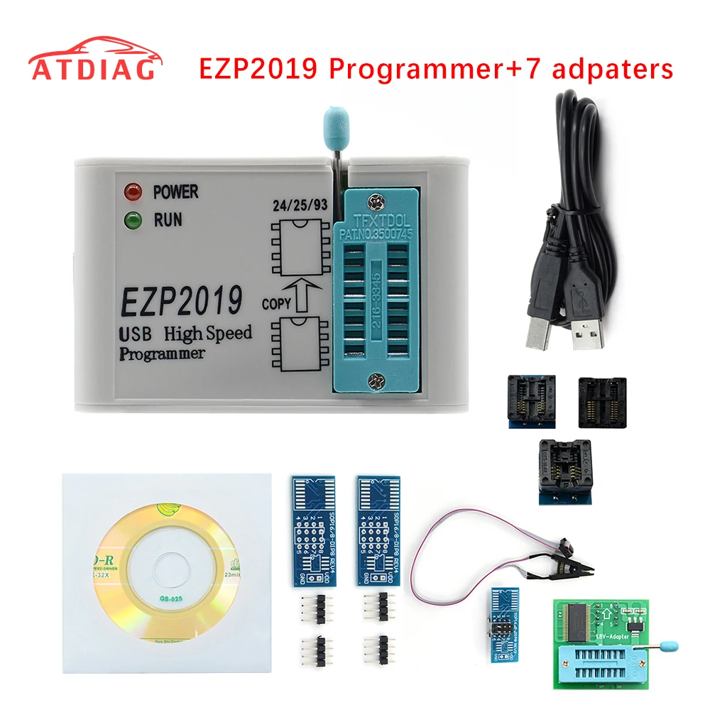 EZP2019 высокоскоростной USB SPI программатор ezp 2019 Support24 25 93 EEPROM Flash BIOS Чип + 7 Socket |