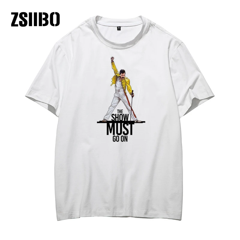 ZSIIBO HY1MC46 Фредди Меркури Queen Band Футболка Мужская Хип-Хоп рок хипстерская футболка