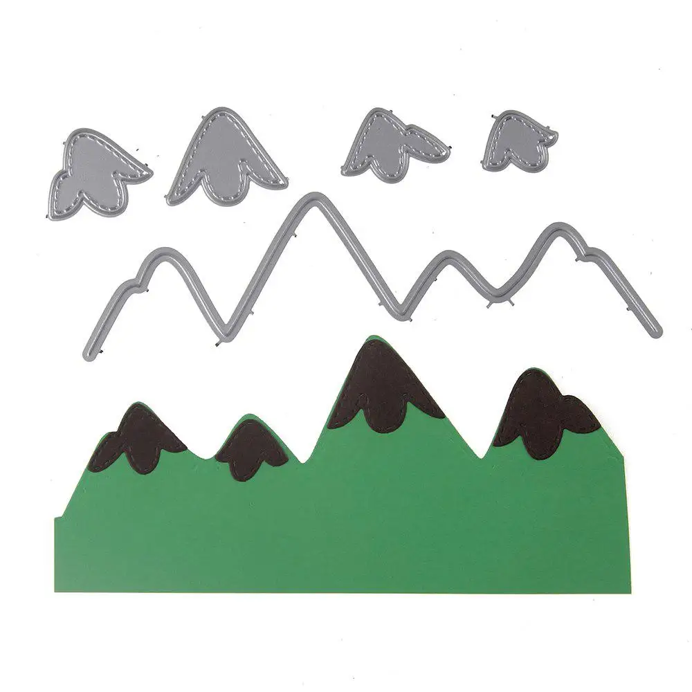 Горный Металл резки штампы и волнистые линии DIY Скрапбукинг трафарет для