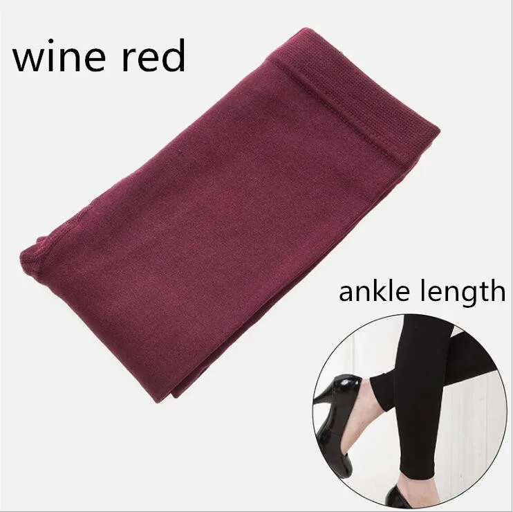 wine red ankle Aprmhisy Горячая Новая мода осень зима женские теплые леггинсы Твердые эластичные тянущиеся мягкие бархатные брюки - Цвет: wine red ankle