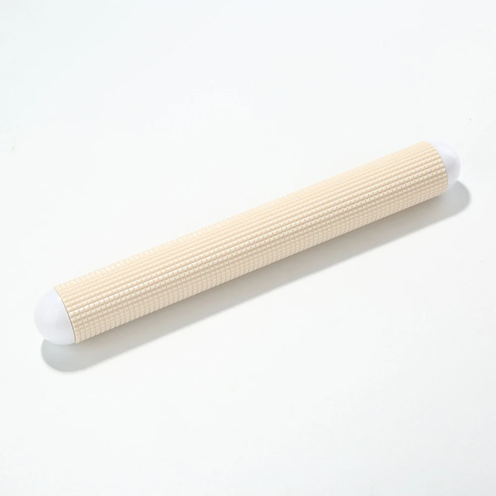Beige Скалка, 27x3,5 см антипригарная текстурированная Лапша Тесто Ролик для выпечки, тесто для выпечки ролик, помадка, пицца(серый - Цвет: Beige
