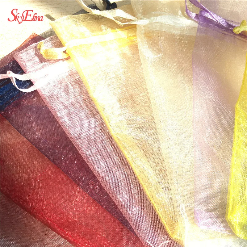 50pcs/lot 7x9 9x12 10x15 13x18cm Organza Bag Christmas Wedding Gift 19 Color Jewelry Packing Display Bag&amppouch Favor Bags 6Z | Дом и сад