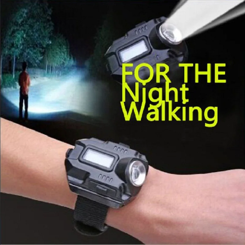 USB Waterproof LED Tactical Display Rechargeable Wrist Watch Flashlight Multi Tools Outdoor Lighting for Hiking Camping Hunting | Спорт и