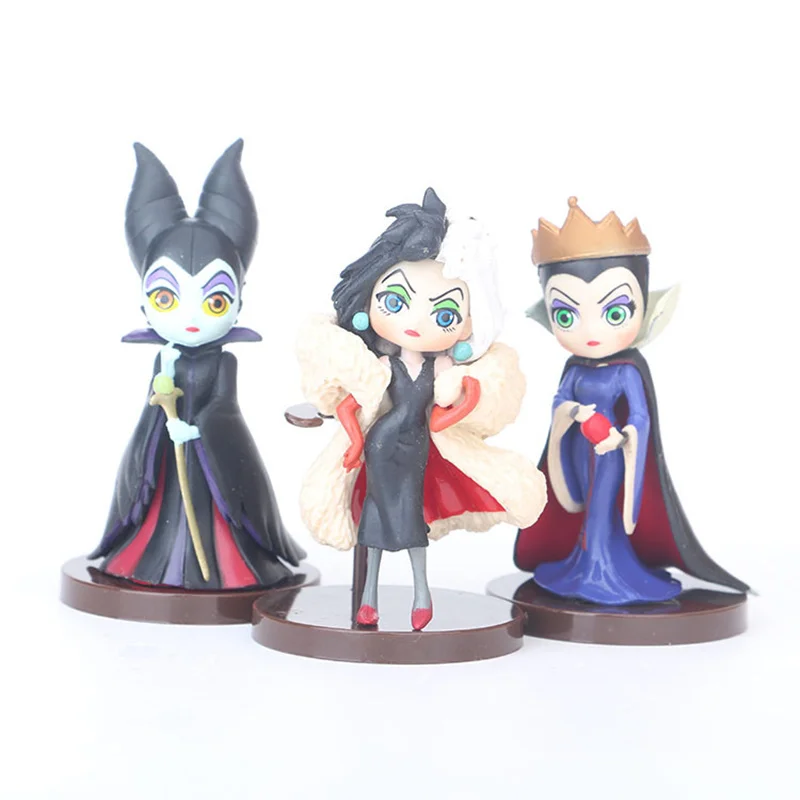 3 шт./компл. Disney мультфильм Q posket маленький Злодеи малефисент Cruella de Vil Queen экшн