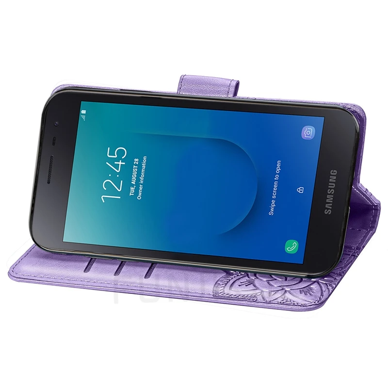 Кожаный чехол-книжка с 3D изображением бабочки для Samsung Galaxy J2 Core 2018 чехол-бумажник